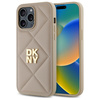 DKNY POKROWIEC DO IPHONE 14 PRO MAX QUILTED STACK LOGO BEŻOWY 6.7 CALA