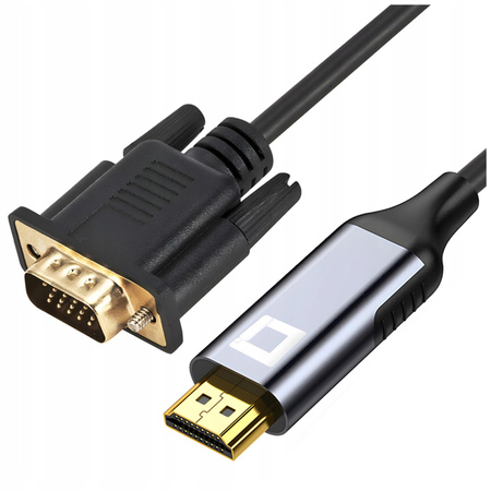 CO2 KABEL VGA - HDMI PRZEJŚCIÓWKA KONWERTER ADAPTER FULL HD 1080P 60HZ 2M