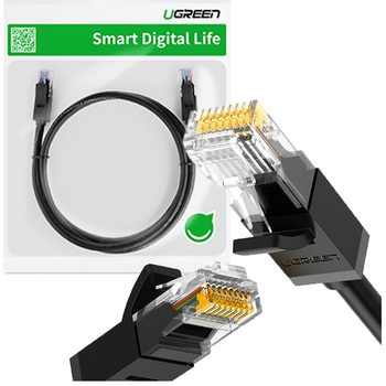 Ugreen płaski kabel sieciowy LAN Ethernet Cat. 6 15m czarny (NW102)