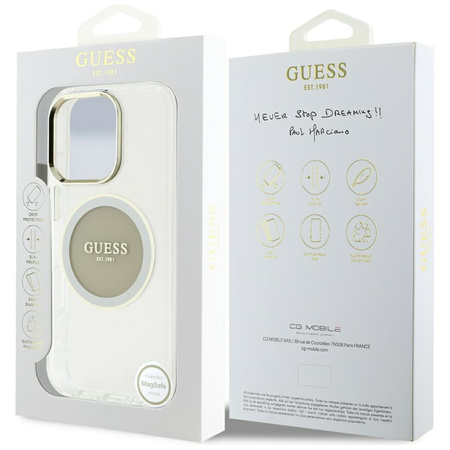 GUESS ETUI POKROWIEC MAGNETYCZNY DO MAGSAFE IPHONE 16 PRO LOGO CLASSIC