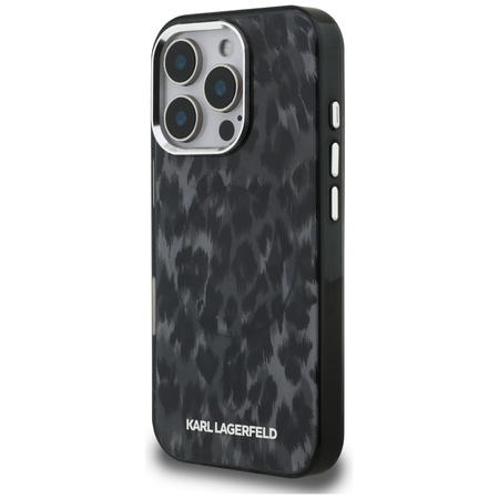Etui Karl Lagerfeld IML Leopard Pattern  MagSafe do iPhone 16 Pro czarny