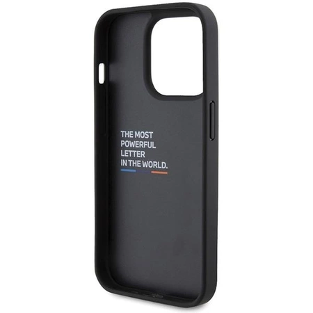 Etui BMW Leather Stamp Tricolor do iPhone 15 Pro - czarne