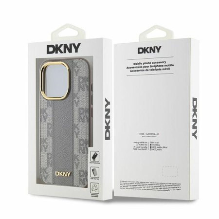 DKNY ETUI HARDCASE LEATHER CHECKERED MONO DO IPHONE 15 PRO MAX 6.7