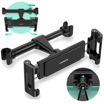 Ugreen samochodowy uchwyt do smartfonów / tabletów na zagłówek czarny (LP160)