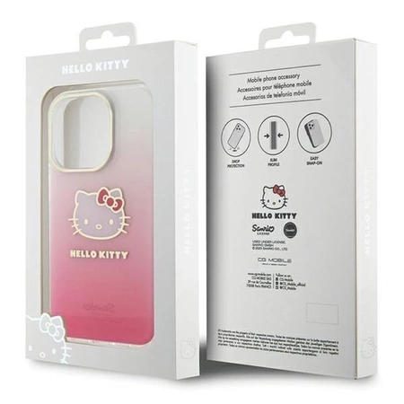 Etui Hello Kitty IML Gradient Electrop Kitty Head na iPhone 14 Pro Max - różowe