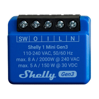 SHELLY 1 MINI STEROWNIK WI-FI BLUETOOTH DO SYSTEMU SMART HOME AUTOMATYZACJA