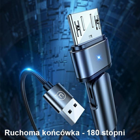 USAMS KABEL MICRO USB PLECIONY DO TELEFONÓW SAMSUNG 1M 2A SZYBKIE ŁADOWANIE