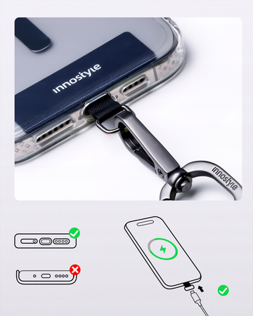 INNOSTYLE SMYCZ DO TELEFONU NA SZYJE WKŁADKA CROSSBODY MOCNA ZIELONA 8MM