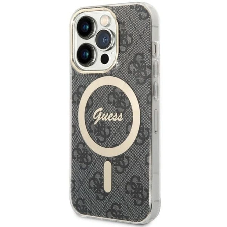 Etui Guess 4G MagSafe na iPhone 14 Pro - czarne