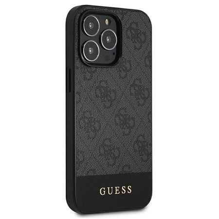 Etui Guess GUHCP13LG4GLGR na iPhone 13 Pro / 13 - szare hardcase 4G Stripe Collection