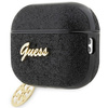 Etui Guess GUAP2GLGSHK na AirPods Pro 2 cover - czarne Glitter Flake 4G Charm