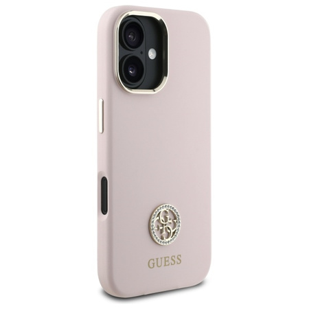 GUESS SYLIKON CASE ETUI DO IPHONE 16 6.1 LOGO Z KRYSZTAŁKAMI STRASS