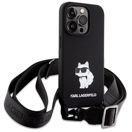 Etui Karl Lagerfeld Crossbody Silicone Choupette do iPhone 15 Pro - czarne