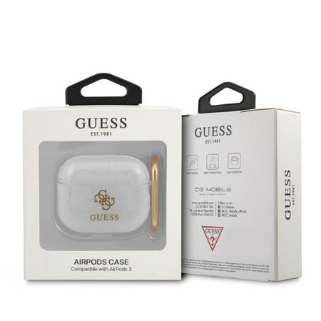 GUESS GUA3UCG4GT ETUI DO AIRPODS 3 Z KOLEKCJI GLITTER CASE TRANSPARENTNE