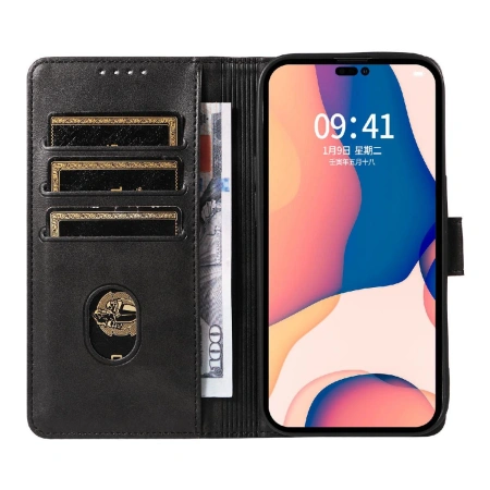 HURTEL ETUI CASE DO IPHONE 16 PRO SKÓRZANE MAGNETYCZNE ZAMKNIĘCIE PROTEKCJA