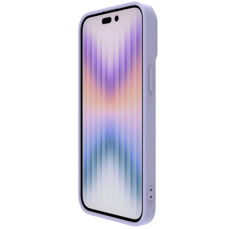Silikonowe etui Nillkin CamShield Silky Silicone Case do iPhone 15 Pro z osłoną na aparat - jasnofioletowe