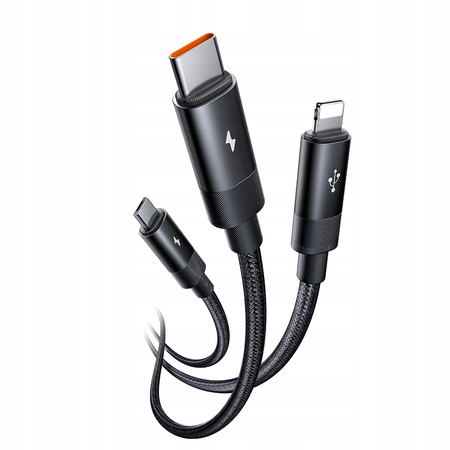 MCDODO KABEL USB 3W1 SZYBKIE ŁADOWANIE USB-C LIGHTNING MICRO USB QC 1M LED