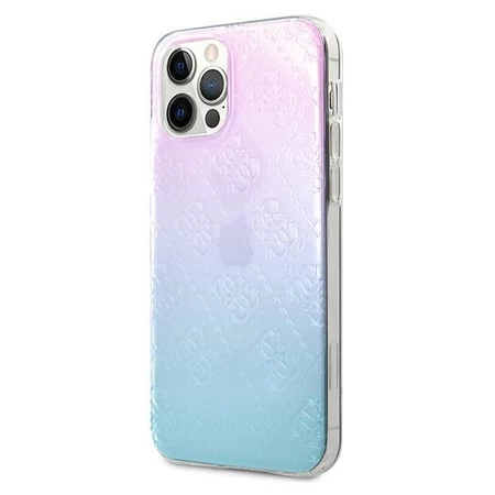 Etui Guess 4G 3D Pattern Collection na iPhone 12 Pro Max - niebiesko-różowe