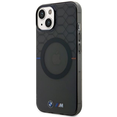 Etui BMW BMHMP14MHGPK na iPhone 14 Plus 6.7" - szare Pattern MagSafe