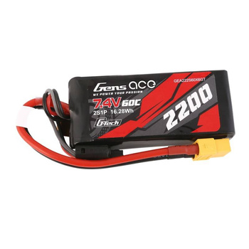GENS ACE AKUMULATOR LIPO 2200MAH 7,4V 60C 2S1P XT60 DO MODELI RC Z WYSOKĄ
