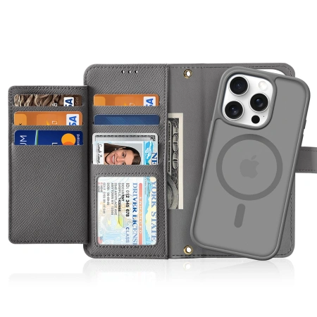 DUX DUCIS ETUI SKÓRZANE LAWA DO IPHONE 16 PRO MAX Z ODDZIELNYM PORTFELEM