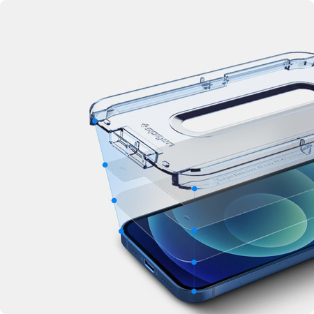 SPIGEN SZKŁO HARTOWANE GLAS.TR EZ FIT DO IPHONE 12 MINI 2-SZTUKI WZMOCNIONE