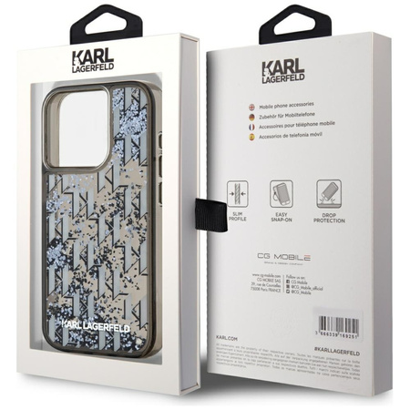 KARL LAGERFELD ETUI MONOGRAM DO IPHONE 15 PRO LIQUIDE GLITTER WYSOKA JAKOŚĆ