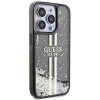 Etui Guess Liquid Glitter Gold Stripes na iPhone 15 Pro - czarne