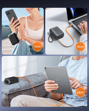 INNOSTYLE MINI POWERBANK 10000MAH 2X USB-C TYP C 33W ROZWIJANY KABEL USB-C