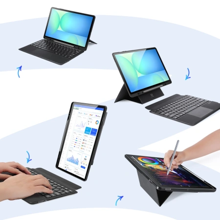 Etui z klawiaturą Dux Ducis (DK series) na Samsung Tab S10 FE+ (Plus) - czarne