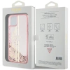 Etui Guess Liquid Glitter Gold Stripes na iPhone 15 Plus / 14 Plus - różowe
