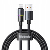 MCDODO KABEL USB SZYBKIE ŁADOWANIE DO IPHONE LIGHTNING 3A 36W 1M LED CZARNY