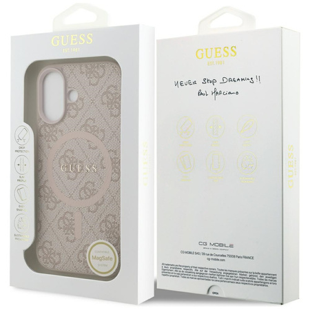 Etui Guess 4G Ring Classic Logo MagSafe do iPhone 17 różowy