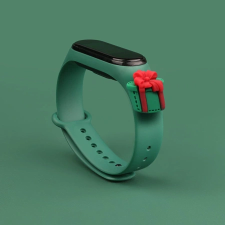 STRAP XMAS PASEK DO XIAOMI MI BAND 4 3 ŚWIĄTECZNY SILIKONOWY PASEK
