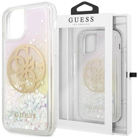 Guess GUHCN58LGIRGP iPhone 11 Pro hard case Gradient Liquid Glitter Circle Logo