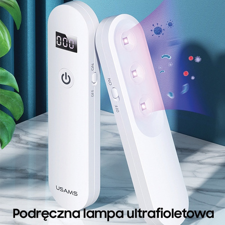USAMS LAMPA UV-C RĘCZNA MINI DO TELEFONÓW IPHONE XIAOMI SAMSUNG DEZYNFEKCJA