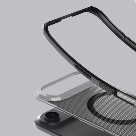 Etui Nillkin Super Frosted Shield Pro kompatybilne z MagSafe na iPhone 17 Air - przezroczyste czarne