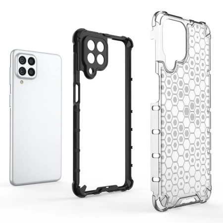 HURTEL ETUI POKROWIEC HONEYCOMB DO SAMSUNG GALAXY M53 5G Z ŻELOWĄ RAMKĄ