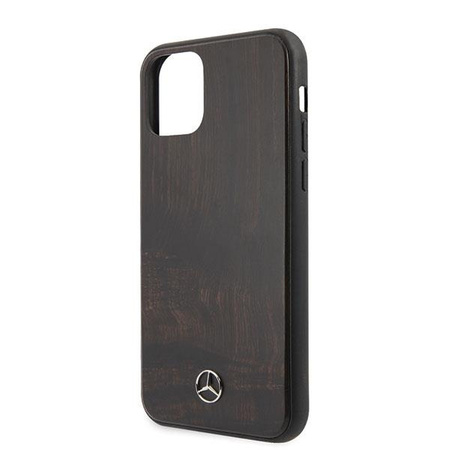 Etui Mercedes Wood Line Rosewood na iPhone 11 Pro Max - brązowe