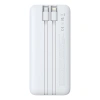 Powerbank Baseus Lipow 10000mAh 22,5W z dwoma wbudowanymi kablami (z kablem Baseus Simple USB-A - USB-C 3A 20cm) - biały