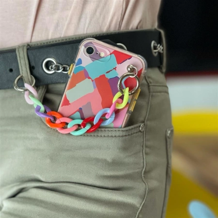 HURTEL ETUI COLOR CHAIN CASE DO IPHONE 13 PRO ŻELOWE Z ŁAŃCUSZKIEM