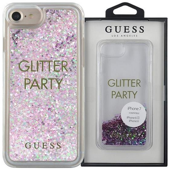 Guess GUHCP7GLUQPU iPhone 6/7/8 /SE 2020 / SE 2022 fioletowy/purple hard case Liquid Glitter Party