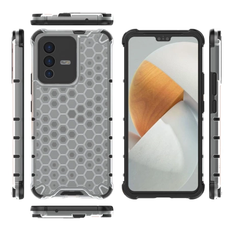 HURTEL ETUI HONEYCOMB DO VIVO V23 5G POKROWIEC Z ŻELOWĄ RAMKĄ PRZEZROCZYSTY
