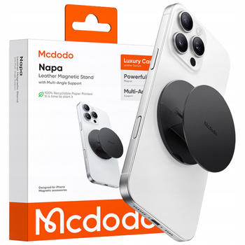 MCDODO STOJAK UCHWYT NA TELEFON MAGNETYCZNY RING NA PALEC SKŁADANY CZARNY