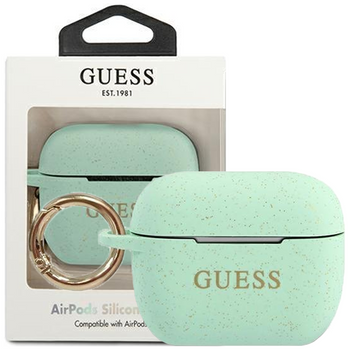 Guess GUACAPSILGLGN AirPods Pro cover zielony/green Silicone Glitter