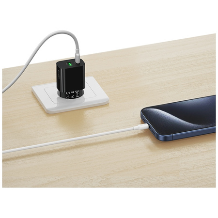 USAMS ŁADOWARKA SIECIOWA CC316 T65 30W DO TELEFONÓW USB-C USB-A FAST
