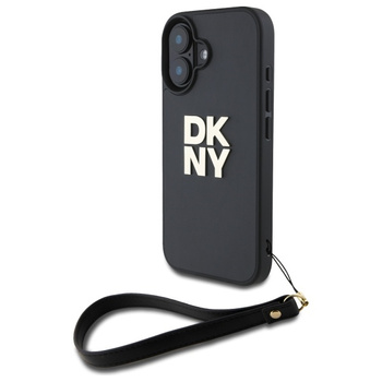 DKNY ETUI HARDCASE DO IPHONE 16 6.1 Z PASKIEM NA RĘKĘ I DESIGNERSKIM LOGO