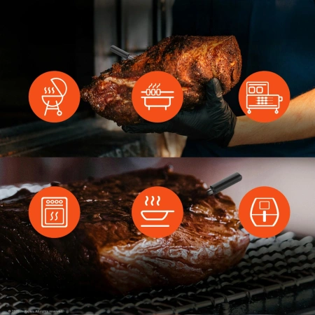 Termometr kuchenny Meatmeet Pro smart aplikacja Bluetooth grill piekarnik wędzarnia - czarny