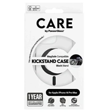 Etui CARE by PanzerGlass Feature Kickstand Case z MagSafe na iPhone 16 Pro Max - czarne