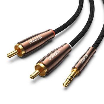 UGREEN KABEL 2X RCA DO JACK 3.5MM 1M DO AUDIO WZMACNIACZA DOSKONAŁA